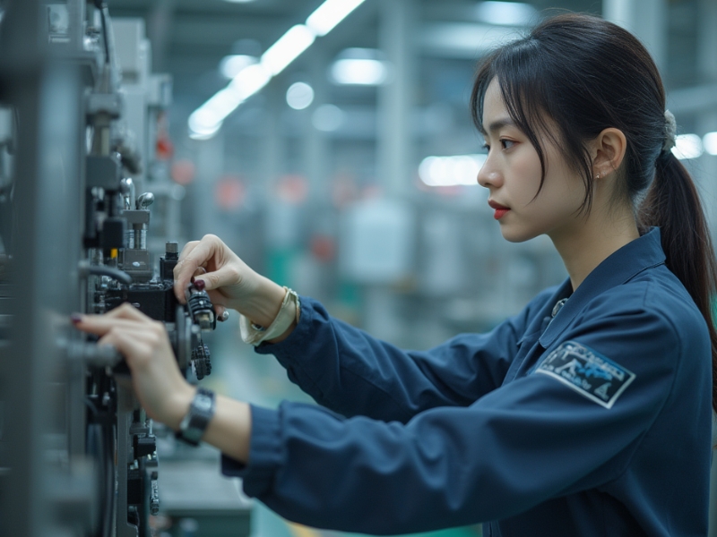 電解鋁廠工作人員正在操作設備